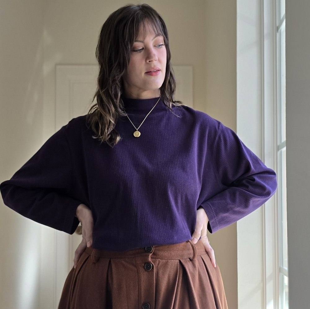 Vintage Plum Ribbed Top - Picture 4 of 6